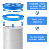 2 Pieces 5 Gallon Leak-Proof Bucket Lid Plastic Storage Buckets Screw Seal Lids Screw Pail Lid Pet V1369-AZ3-W-11317