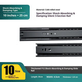10-Inch Cold Rolled Steel Drawer Slides, Full Extension Ball Bearing Slide Track Rail 25mm Wide V1192-AZ-W-3672