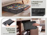 Artiss Under Bed Shoe Storage Containers X4 Box Organiser 12 Pairs Fabric Grey UBS-DIY-LIN02-GYX4