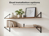 Levede Floating Wall Shelves 3Pcs Rustic Wooden Storage Display Bookshelf Rack WS1014-NT-3PC-AU