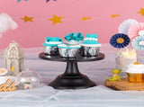 Black Dessert Holder Cookie Pedestal Stands Metal Trays for Desserts Round Gothic Serving Plate for V1192-AZ-W-14129