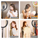 11.8 Led Ring Light With Tripod And Phone Clamp - 3 Modes Dual Colour Temperature Dimmable - Black V562-B1603TKP