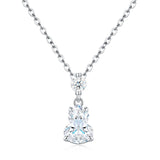 Elegant Gourd-Shaped Moissanite Pendant Necklace with Round Accent Stone, Sterling Silver Finish, V1341-ZY-VL853YP2-MOISSANITE-PREMIUMS925