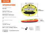 Towable Tube for Boating, 1-3 Riders Inflatable Boat Tubes and Towables, 510 lbs, 63" Round Water V952-CQTLPDYX3R000A9FSV0