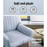 Artiss Armchair Fabric Blue Grey Sebastini UPHO-C-ARM-5098-GY