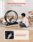 VEVOR Cat Exercise Wheel, 31.5 in, Large Cat Running Wheel with Secure Brake & Carpeted Runway, V952-SLMPBJHSPP315IBR5V0