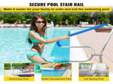 Pool Rail 48x36 Pool Railing 304 Stainless Steel 250LBS Load Capacity Silver Rustproof Pool Handrail V952-BXGYCFS3W48X36YC1V0