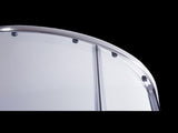 90 x 90cm Chrome Rounded Sliding 6mm Curved Shower Screen with Black Base V63-830201