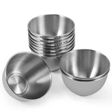 10 Pcs Stainless Steel Sauce Dishes 5oz/150ml Round Seasoning Bowls Sushi Dipping Bowls Silver Small V1192-AZ-W-17522