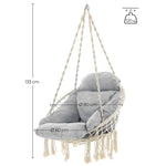 SONGMICS Hammock Hanging Chair with Cushion Gray V227-8498715001080