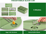 Salad Spinner Large, Vegetables Wash Bowl, Fruits & Herb Lettuce Dryer with 5 Blade Slicer Egg Yolk V1258-DP02-C-1394