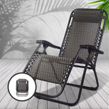 Gardeon 2PC Zero Gravity Chair Folding Outdoor Recliner Adjustable Sun Lounge Camping Grey FF-ZGC-GRX2