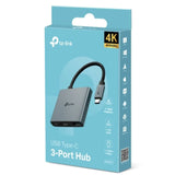 TP-Link UH3020C USB Type-C 3 in 1 Hub, 4K60Hz HDMI, 100W Power Delivery, 1 USB-A Data Ports. V1202-V2-USTL-UH3020C