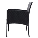 Gardeon 2PC Outdoor Dining Chairs Patio Furniture Rattan Lounge Chair XL Ezra ODF-CHAIR-TEA-XL-BK-2X