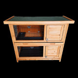 Large Rabbit Hutch with BASE Chicken Coop 2 Storey Guinea Pig Pet Cage House V63-840521