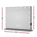 Embellir Bluetooth Makeup Mirror 58x46cm Hollywood Vanity with LED Light Wall MM-E-FRAMELS-5846-GS-BT