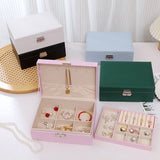 2-Tier Jewelry Box - With Removable Drawer & Lock - Large Storage Capacity for All Jewelry - Blue V1188-ZXY-131-388
