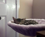 Cat Desk Hammock Bed With Soft Faux Fur And Steel Frame Clamp Mount For Indoor Small To Medium Cats, V1237-ZY-807-096