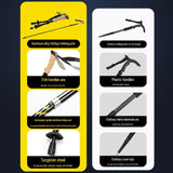 Red Foldable Hiking Poles with White Carry Bag - Aluminium Alloy Trekking Sticks - External Lock, V888-ELOSUNG56256-2