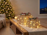 Christabelle 2 Pale Champagne Christmas Gift Boxes Light Up Display 35cm 28cm Indoor Xmas Festi 112_MHA715