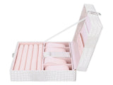 White Artificial Leather Multilayer Jewelry Box Portable Packaging Box for Collecting V1294-YM0721-3115210031011