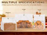 60pcs Bakery Bags with Thank You Stickers,11x8.6x4 inches Sourdough Bread Bags with Tin Tie Tab Lock V1258-DP02-C-713