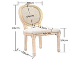AADEN 2x Rattan Dining Chairs with Solid Wood Legs- Beige V226-SW1843BG