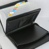 13 Pocket Expanding Folder Document Case with Handle, Zippered Travel File Folder Business File Case V1370-AZ4-12918