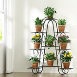 Artiss Plant Stand 9 Tier Metal Flower Pot Shelf Black FUR-S-PSTD-9T-MTL-BK