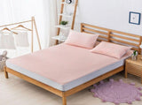 Waterproof Anti mite Mattress Pad Cover Fitted Sheet Pink 135*20030cm V1294-YM0901-JY17045-10