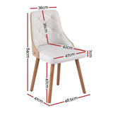 1 Set of 2 Artiss Dining Chairs White PU DINC-TW-2004-PU-WHX2