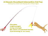 11PCS Interactive Cat Toys - Retractable Wand Toy Feather Toys Refills for Indoor Cats to Chase V1370-AZ4-02988