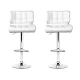 Artiss 2x Bar Stools Gas Lift Leather Padded White BA-TW-4059-WHX2