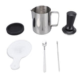 Latte Art Tools Set Milk Frother Cup with Latte Art Pen Coffee Tamper Tamping Mat 16 Coffee Stencils V1294-YM0901-3118250014911