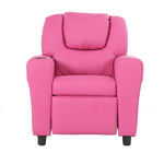 Set of 2 Oliver Kids Recliner Chair Sofa Children Lounge Couch PU Armchair Pink V563-75609-PINK-2CHAIRS