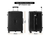 Wanderlite 28" Trunk Luggage Suitcase Travel 5 Wheels Type-C Port TSA Black LUG-ABS-TRUK-28-BK