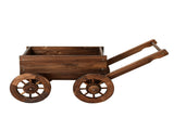 Gardeon Wooden Planter Cart Garden Decor Plant Stand Flower Fir Wood Wagon Wheels L GD-GC-L-CC