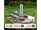 Outdoor Pizza Oven, 12 in Wood Fired Pizza Ovens, Pellet Pizza-Stove with Thermometer & Electric V952-BXPSLDNZWDJPCLPZU001V9