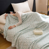 Blue Diamond Pattern Bamboo Fiber Summer Cooling Blanket 150200cm for Bed Sofa Air Conditioned Room V888-ELOSUNG54964-3