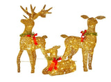 Christabelle 3 Reindeer Family Christmas Light Up Display 1.07m Rich Gold Animated Outdoor Indo 112_SHE205