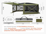 Pop up Gazebo Screen Tent, 3x3 m Large 6-Sided Camping Canopy Tent with Removable Top & Carry Bag, V952-TMZPXKTMK6M1M7EVT001V0