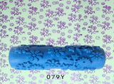 5 pcs 5'' Rubber Embossed Flower Pattern DIY Paint Roller Sleeve Decorative Texture Roller for Wall V1369-AZ3-W-05482