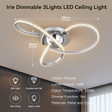 Irie Dimmable 3 Lights LED Ceiling Light - Chrome V558-LL002CL011CH