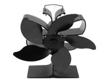Heat Powered Fireplace Fan Black Stove Fan 5 Blades Thermal Power High Temperature Proof Eco V1294-YM3113220250611-0421