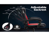Artiss 2 Point Massage Gaming Office Chair PU Leather Red MOC-R16-2P-BK-RD