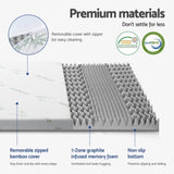 Giselle Bedding 8cm Memory Foam Mattress Topper 7-Zone Graphite King MATTRESS-TOP-7Z-8-GY-K