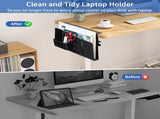 CARLA HOME Under Desk Side Laptop Holder Storage with No Drill Cable Management Tray and Pen Storage LSB-36107