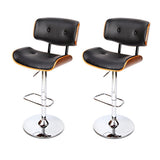 Artiss 2x Bar Stools Gas Lift Leather Black BA-TW-8045-BKX2