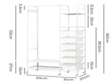 Levede 94CM Clothes Rack Stand Heavy Duty Hanging CR1012-6-WH
