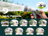 Green Fingers 10m Retractable Water Hose Reel, Wall Mounted Garden Hose 9-Pattern Nozzle HR-WA-AUTO-QU-10M